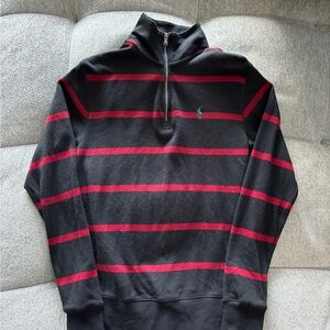 Polo Ralph Lauren Black Sweater with Red Stripes